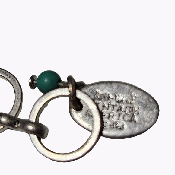 Vintage America Boho Abalone Shell Blue Beaded Statement Silver Tone Necklace - Picture 7 of 9